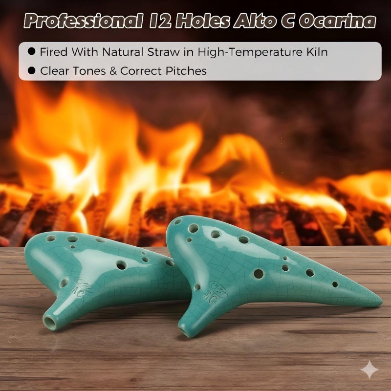 OcarinaWindÂ® 12 Hole Ocarina Exquisite Craft of Blue Ice-crack Alto C,Tenor C Ocarina, Gift Idea - Image 5